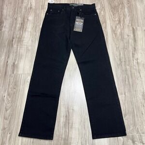 Urban Star Men's Stretch Relaxed Fit Straight Leg Black Jeans Size W34 L34